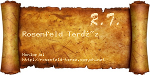 Rosenfeld Teréz névjegykártya